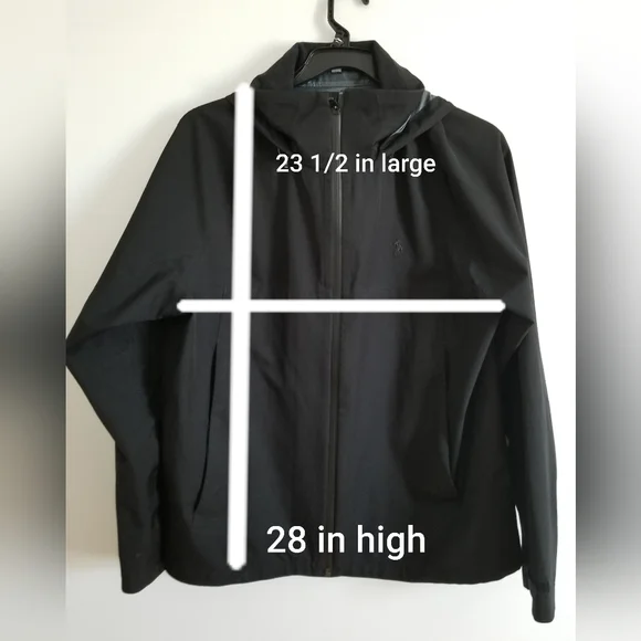 Men's Polo Ralph Lauren Black Hooded Jacket Raincoat and Windbreaker - Picture 2 of 7